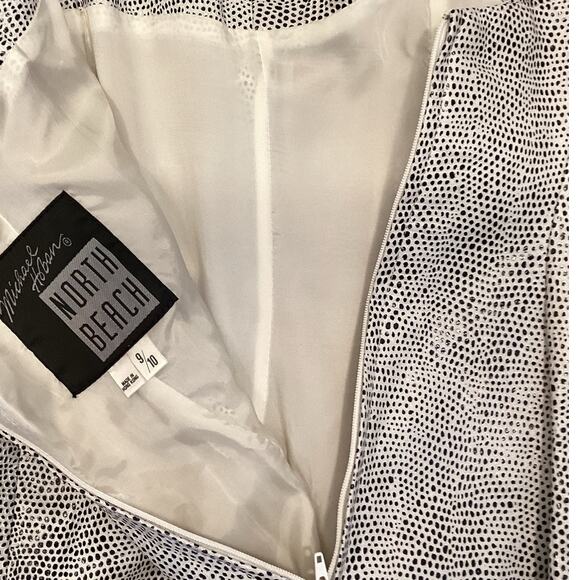 Michael Hoban North Beach Leather Snakeskin Vintage Mini Dress Jacket 2pc 80's S - Picture 11 of 13